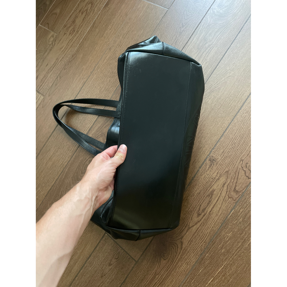 Leather tote Balmain Black in Leather 
